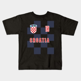 Croatia National Team Checkered Away Jersey Style Kids T-Shirt